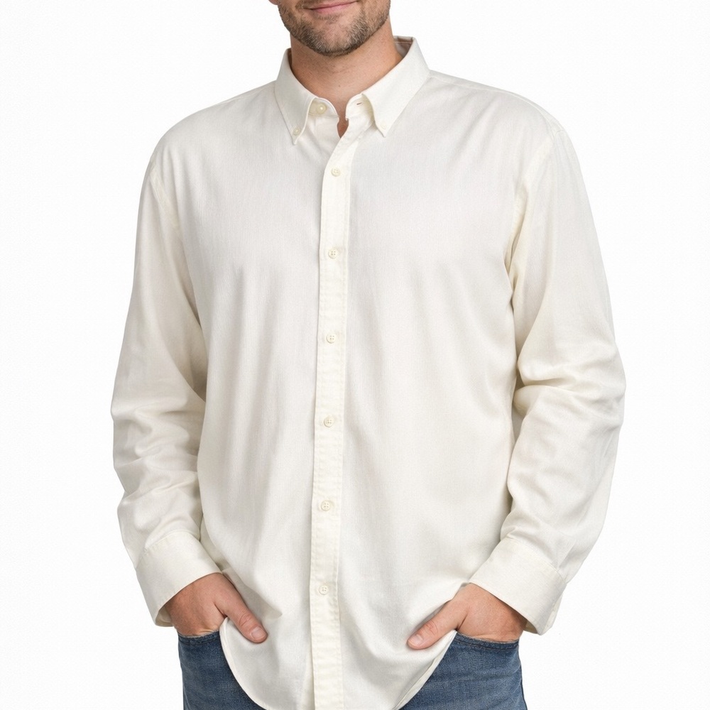 Tommy Bahama Island Soft Creamy‎ Ivory Button Down Shirt XXL
